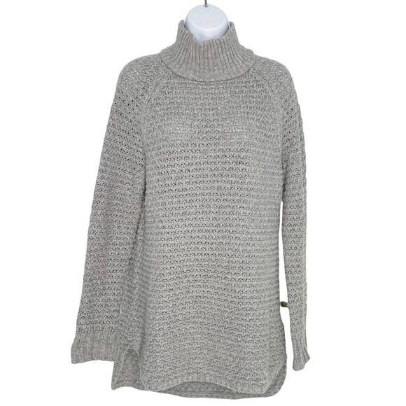 GAP Long Sweater Gray Hi-Low Hem Mock Neck Medium - Picture 1 of 8